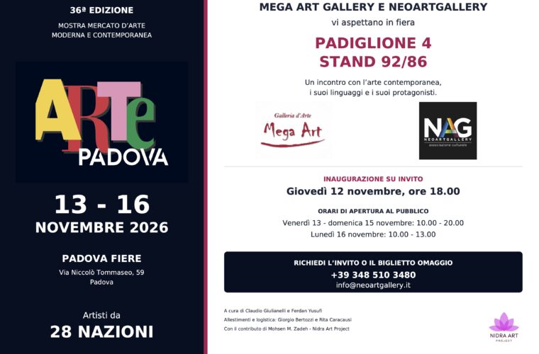 Giorgio Bertozzi Neoartgallery Arte Padova Invito_ArtePadova 2026_A4_orizzontale